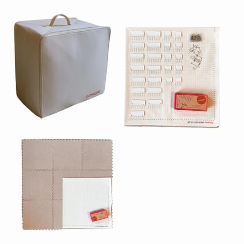 OONIQUE Spannmatten-Set mit Raster, Kammnadeln & T-Pins – 9 Matten, Baumwolltuch 100x100 cm – Perfekt für Stricken & Häkeln