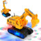 Kiztoys Bagger Spielzeug für ab 3 4 5 6 7 Jahren Junge und Mädchen, 2 in 1 Verwandelbare Bagger Kinder Baustellenfahrzeuge, Automatisches Gehen mit Sound und Licht, Kinder Geburtstags Geschenk