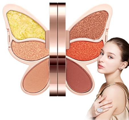 Eye Makeup Palette with 6 Colors, 6 Color Eyeshadow Palette, Long Lasting Glitter Matte Eyeshadow, Pigmented Natural Eyeshadow Palette 76g for Natural Look, Indoor, Present