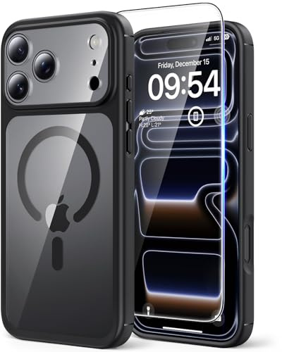 TAURI for iPhone 17 Pro Max Case Compatible with MagSafe, Black | 15FT Military-Grade Protection, Not-Yellowing Shockproof Anti-Scratch Slim Phone Bumper Cover