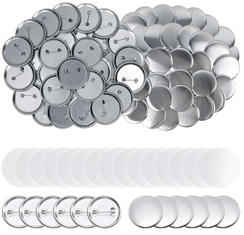 Metal Badge Making Supplies 130 Sets: 58mm Round Pin Back Button Parts
