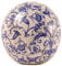 Esschert Design 3 Stück Dekokugel, Gartenkugel aus Keramik in blau-weiß, Größe S, Ø ca. 13 cm