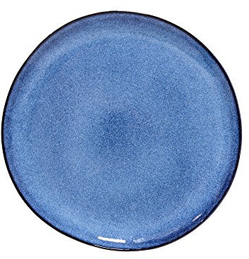 Bloomingville Teller Sandrine, blau, Keramik, 22 x 2,5 cm, Blå