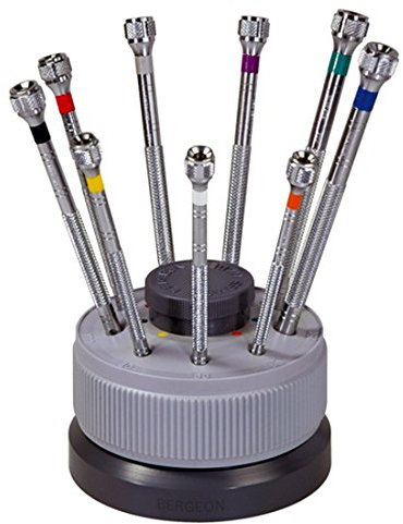 Bergeon 5970 Horloger Chrome plaqué 9 pièces Jeu de Tournevis - 5970