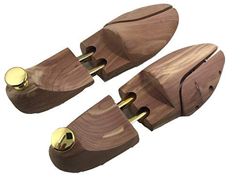 BaronHong Men's Shoe Trees Twin Tube Adjustable Red Cedar Wood Boots Trees(wood,39-40)