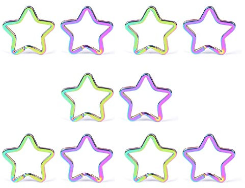10 Stück Schlüsselringe aus Metall in Sternform Schlüsselring Schlüsselhalter Schlüsselanhänger Zubehör für DIY Schmuck Handtasche Zubehör