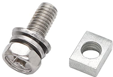 binifiMux Confezione da 6 morsetti per batteria moto M6 x 10 mm vite dado quadrato kit acciaio inox 304