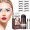 Augenbrauen Stempel Schablone Set - Eyebrow Powder Stamp, Wasserfestes Augenbrauen-Puder-Set, Wiederverwendbares Makeup Brauenpuder Kit, Dunkelbraun