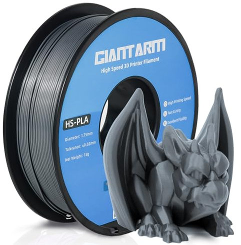 GIANTARM HS-PLA Filament 1,75 mm, PLA-Filament für Hochgeschwindigkeits-3D-Druck, schnelle Aushärtung, bessere Liquidität, Silber 1 kg