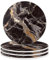 Pagnanno. Chopping Board-Catering Cutting Set-Kitchen Board-Glass Worktop Savers-Sink Chopping Board-Large-Worktop Protectors Heat Resistant-Marble Effect (Design 9, Round Coaster (10cm) - Pack of 4)