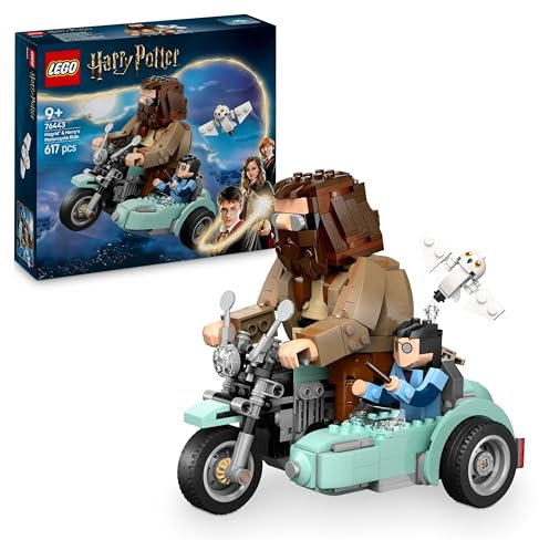 LEGO Harry Potter Hagrids und Harrys Motorradtour – Spielzeug mit Motorrad, Beiwagen & Eule Hedwig – Mit Minifiguren zum Sammeln – Kreatives Geschenk für Mädchen und Jungen ab 9 Jahren – 76443
