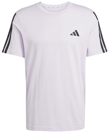 adidas Men's Men 3-Stripes T-Shirt, ice Lavender, M
