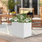 Apriltop Quadratischer Pflanzkasten,60x60x60cm Stahl Metall Pflanzgefäße Großer Würfel Blumenkübel Outdoor,Moderner Heavy Duty Blumentopf,für Terrasse, Terrasse, Hof, Garten (Weiß, 60cm)