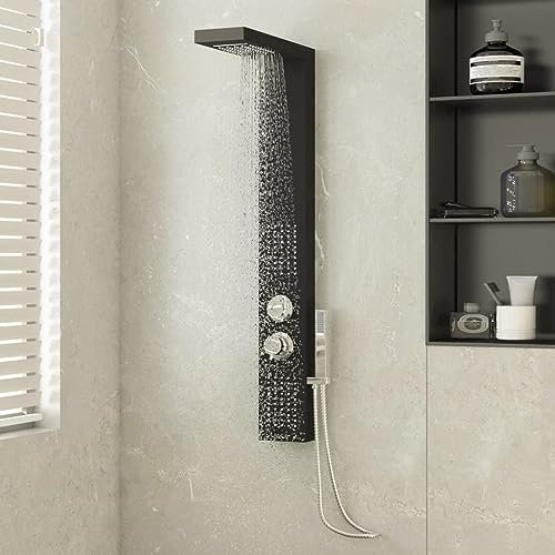 Système de panneau de douche en aluminium noir