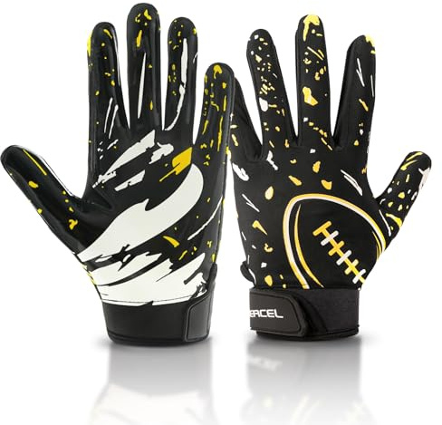 ATERCEL Youth Football Gloves Kids Sticky Receiver Gloves Grip Football Glove for Boys Girls