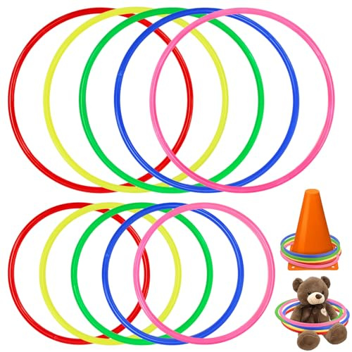 UHETLET 25 Stück Wurfringe Kinder Outdoor 16cm & 12cm frisbee ring Outdoor spielzeug Wurfringe Wurfring spiel Koordinationsringe ringe Werfen Spiel Kunststoff Toss Ringe für Ring Toss Familien Spiel