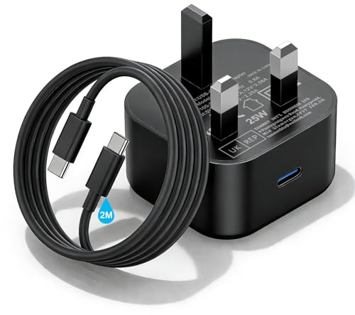 Samsung Phone Fast Charger Plug and Cable 2M Long Charging for Samsung Galaxy S26 S25 S24 S23 S22 S21 S20 A36 A56 A55 A54 A35 A34 A33 A32 A05 A06 A16 A17 A25 A26 A27,USB Type C Lead with USBC Head