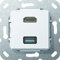 Gira 567803 HDMI, USB 3.0 A Gender Changer Einsatz, reinweiß