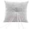 SwirlColor Cuscino portafedi Bianco Crema Grazioso Nozze Cuscino con Ricamo a Mano, 7,5 Pollici Quadrato (Piazza)