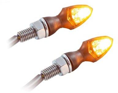 Universal Motorrad SMD-Blinker Shield mit Rück- und Bremsbeleuchtung getönt M8 E-geprüft