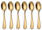 HOMQUEN Cucharas de café Dorado Brillante, cucharadas de café de Acero Inoxidable de 6 Piezas Cucharas de té, cucharas de Pastel Mini (cucharadas de Oro y café)