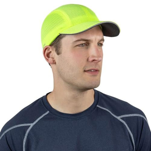 TrailHeads Race Day Performance Laufkappe – Kappe Herren – Leichte, Schnell Trocknende Herren Cap – Laufmütze Herren - Textmarker gelb