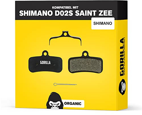 Performance Bremsbeläge für Shimano D02S D03S Saint BR-MT420 SLX Bremsanlagen I Organisch I 1 Paar I Starke Bremskraft & langlebig I Gorilla Bikes Scheibenbremsbeläge für MTB & E-Bikes
