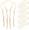 Lurrose 6 stücke 4 zähne haarkämme pins metall seitenkämme diy haarnadeln updo zubehör für mädchen frau lange haare (golden)