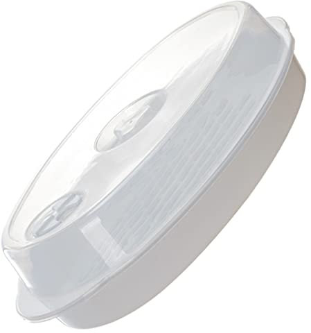 Cabilock Microwave Cookware Steamer Microwavable Fish and Veggie Steamer Removable Strainer and Locking Steam Vent Lid Quick Fast Vegetables Fishs Shellfish Oil Free Cooker