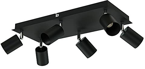 ledscom.de Deckenleuchte WAIKA, 6-flammig, schwarz matt, 6x GU10 max. 60W