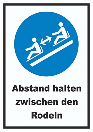 HB-Druck Abstand halten zwischen den Rodeln Schild A0 (841x1189mm)
