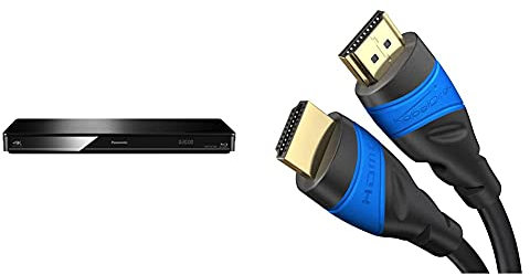 Panasonic DMP-BDT384EG 3D Blu-ray Player, schwarz & KabelDirekt – 3 m – 4K HDMI-Kabel (4K@120Hz und 4K@60Hz für EIN spektakuläres Ultra-HD-Erlebnis, kompatibel mit HDMI 2.0/1.4, Schwarz)