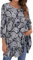 Enmain Black Tunic Tops for Women Tops Casual Longline Ladies 3/4 Sleeves Tunic Dress UK Elegant Tunics Blouse Shirts for Leggings,Black/White,3XL