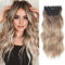 Hair Extensions Clip in 4pcs Ombre Natural Blonde Hair Extension Long Wavy Full Head Clip in Hair Extension Synthetic Fiber Hair Pieces for Women