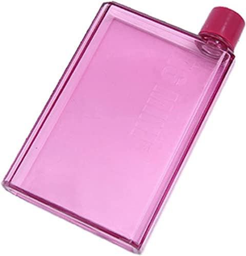 Trinkflasche Wasserflasche Tragbare Buch Papierflasche Flache Wasserflasche Klare Papierauflage Wasserflasche Flache Getränke Wasserkocher Notebook Trinkflasche Sportflasche ( Blue : Pink , Size : A6-