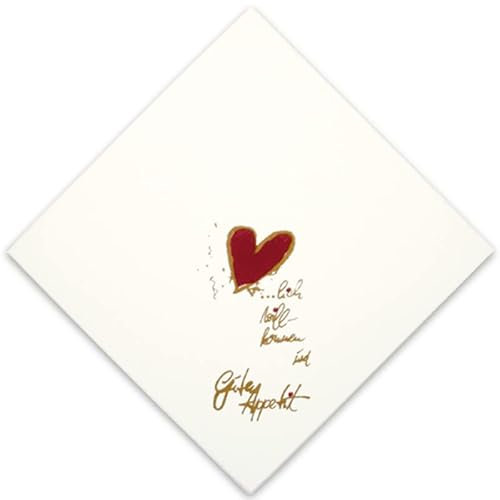 1000 Airlaid Premium Motivservietten weiß Herzlich Willkommen, Guten Appetit 40x40cm 1/4 Falz