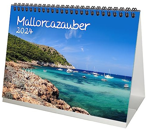 Mallorcazauber DIN A5 Tischkalender für 2024 Palma Mallorca Spanien Urlaub Strand Meer Reise - Seelenzauber