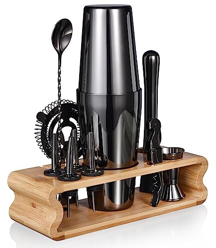 Cocktail Shaker Set,Esmula 550ML/750ML 12 Teiliges Edelstahl Barkeeper Kit Geschenk für Männer, Frauen, Freunde, Home Stylish Bar Tool Set mit Cocktail Rezeptheft