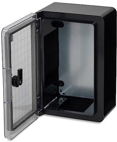 BOXEXPERT Custodia in plastica ABS, IP65, custodia a parete, custodia vuota, 300x200x130mm, nero, trasparente, custodia serie Fleet