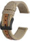 BISONSTRAP Sportliche Nylon Uhrenarmband, Militär Uhrenarmbänder für Herren, 22mm, Khaki mit Schwarze Schnalle