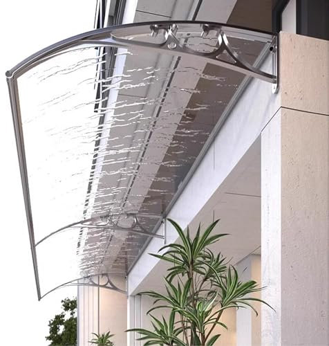 Pultbogenvordach,Haustürvordach,Überdachung Polycarbonat,Pultvordach Vordach,Türüberdachung,Vordach Türdach,Regenschutz Markise,für Garage Balkon Haus,Moderner Stil (60x120cm/24x47)
