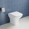 ELEGANT Close Coupled Toilet with Soft Close Seat, Modern Bathroom Ceramic Toilet Unit with High Gloss White, Narrow Shape Square Pan Seat