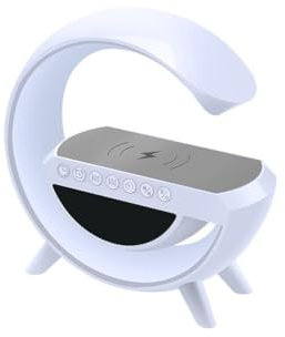 tempo di saldi Lampada Da Comodino con Altoparlante, caricatore Wireless, Sveglia Integrata, USB