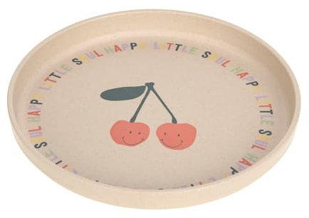 LÄSSIG Plaques enfants occasionnels sans mélamine, sans BPA, pour lave-vaisselle et micro-ondes/Plate Happy Fruits Cherry