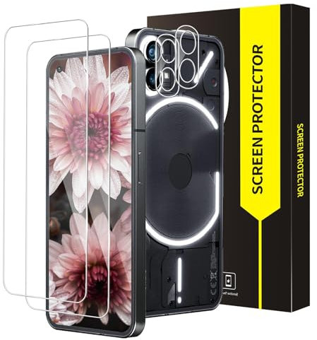 VSEER 2+2 Stück Schutzfolie für Panzerglas für Nothing Phone 1 5G, 2.5D Anti-Bläschen Passt Perfekt Nothing Phone 1 Displayschutzfolie