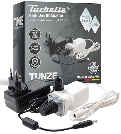 TUNZE Turbelle High Jet 5030 I universelle Wasserpumpe I Druckstarke Zentrifugalpumpe inkl. Netzteil I geräuscharme Pumpe für Meerwasseraquarien I Zubehör für Aquarien