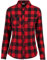 Urban Classics Chemise en Flanelle À Carreaux Turnup Femme Chemise en Flanelle Noir/Rouge XL
