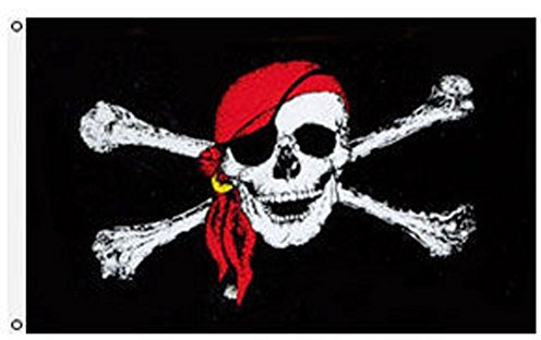 Deanyi 90 * 150cm Jolly Roger |Red Schal 3' x 5' Polyester Piraten Flagge für Bar Polyester Home dekor