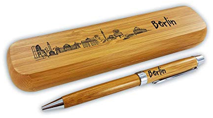 die stadtmeister Kugelschreiber-Set Bambus Skyline Berlin