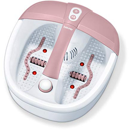 BEURER SRFB1 Fußmassage, 3 Funktionen, Weiß und Rosa.